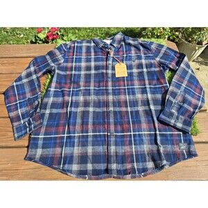 Weatherproof Vintage Men's Blue Flannel Chest Pocket Button-Up Shirt Size XL NWT